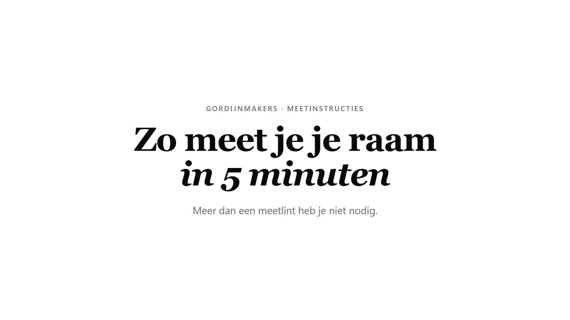 Meetinstructies in anderhalve minuut